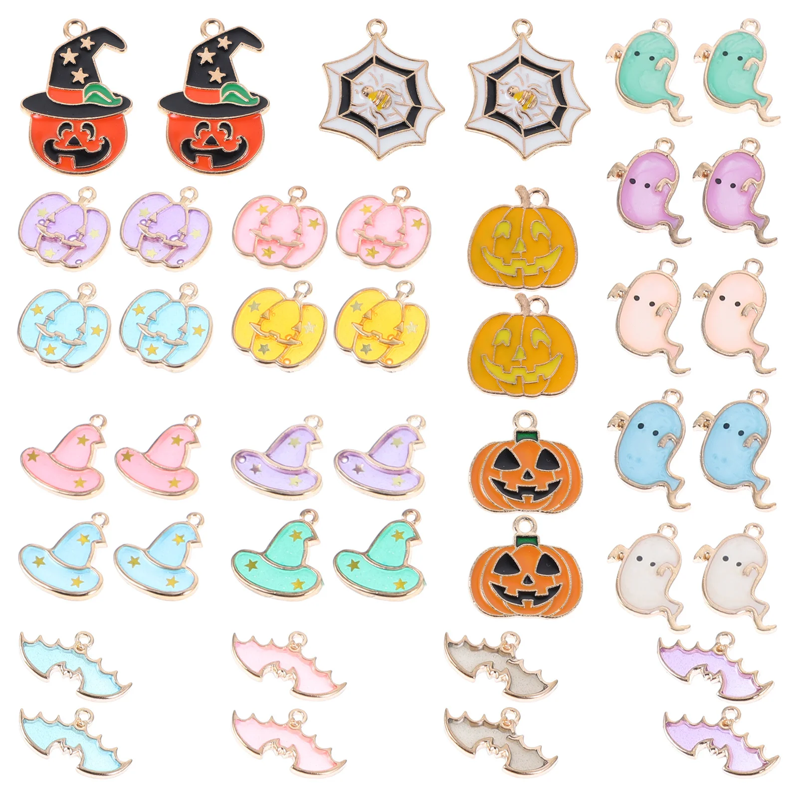 

42 шт., кулон «сделай сам» на Хэллоуин, аксессуары для изготовления ювелирных изделий, нежные подвески, яркие цвета, прозрачные узоры, серьги «сделай сам»