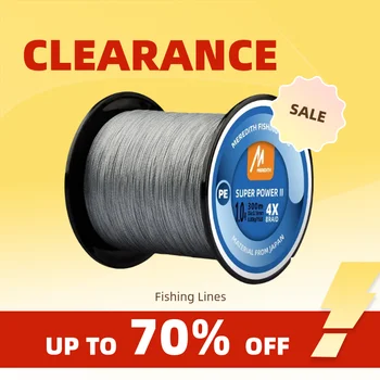 Clearance_MEREDITH Geflochtene PE-Angelschnur, 4 Stränge, 300 m, 15–80 lb, Multifilament, glatte Angelschnur zum Angeln, Köder, Bait_Contin