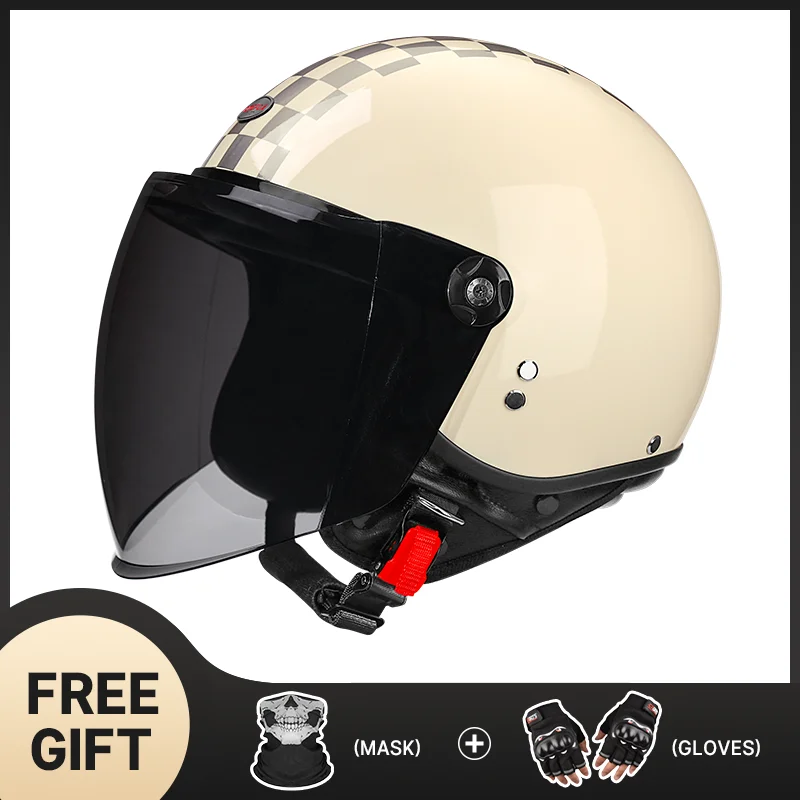 

Urban Necessity Milky White 3/4 Open Face Motorcycle Helmet with Impact-Resistant Shell and Comfortable Inner for Beginner Rides