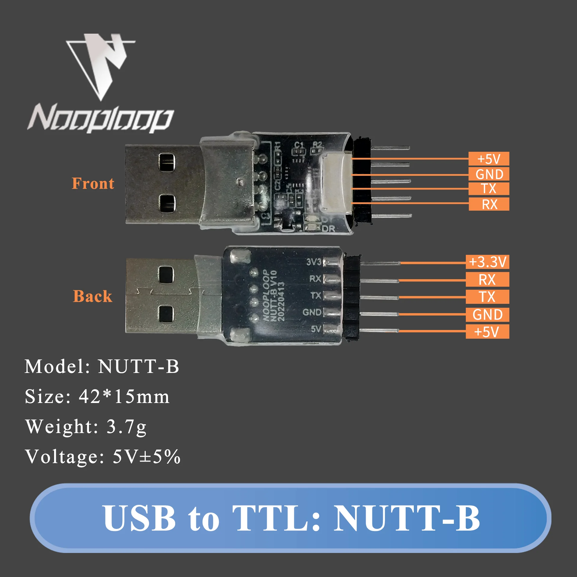 USB to TTL module NUTT-B NUTT-C CH343 high-speed serial port baud rate 6M downloader