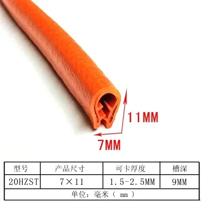1/3/5M U-vormige Afdichtstrip Rubberen Rand Roestvrij Stalen Rand Afdichting Protectio Deur Afdichting strip Auto Afdichtingen Strips