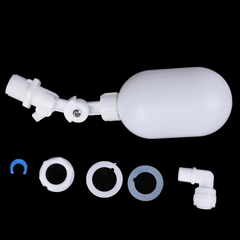 Inlet White Plastic Adjustable Auto Fill Float Ball Valve Water Control Switch For Water Tower Water Tank Inlet Float Valve