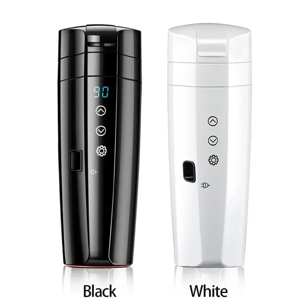 

400ml 12V 24V Portable Car Heating Cup Electric Heat Water Cup LCD Display Kettle Coffee Tea Milk 304 Stainless Steel