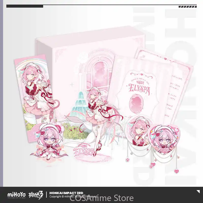 

Honkai Impact Elysia оригинальная тематическая игровая подарочная коробка значок лазерный билет акриловая табличка брелок кулон орнамент косплей костюм