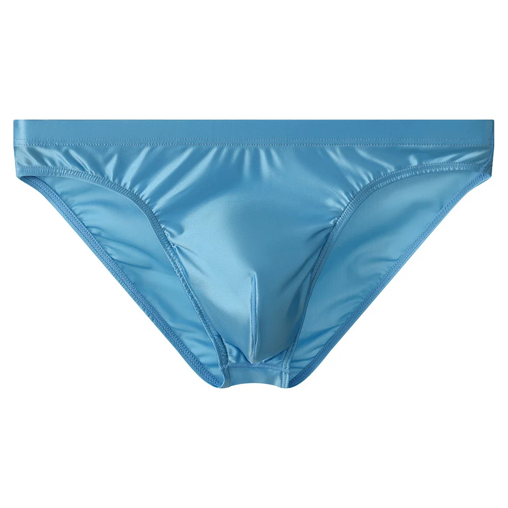Mens Underwear Satin-like T-Back Solid Calcinha Ice Silk Briefs Stretch Panties Breathable Lingerie Low-Rise Underpants Fashion