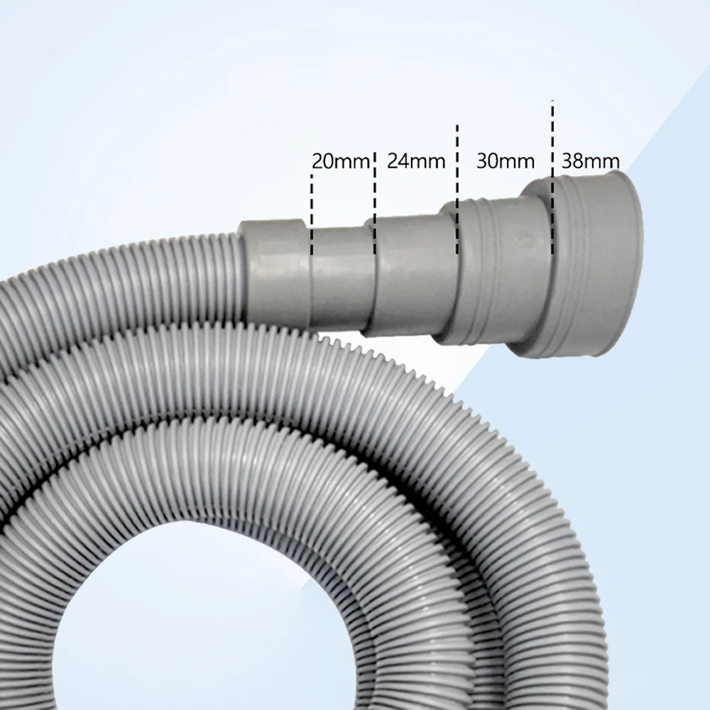 مجموعة أنابيب غسيل وغسالة الصحون ، بما في ذلك أنبوب مضلع مرن ، محول تمديد ومشبك خرطوم ، 1 *