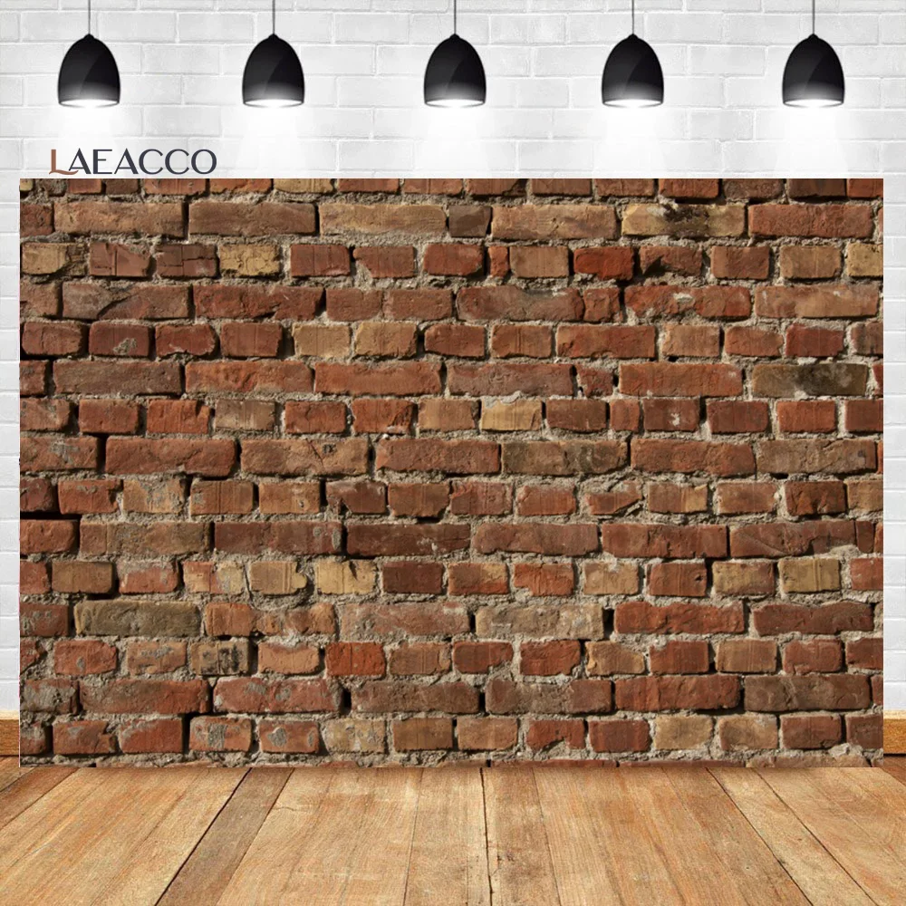 Laeacco Red Brick Wall Photography Backdrop Baby Birthday Party Wedding Graduation Home Decor Portrait Background Photo Studio