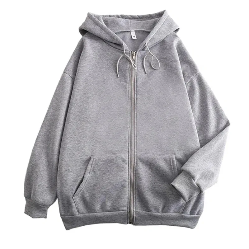 Men Women Hoodies Jacket Casual Long Sleeve Zip Hooded Sweatshirts Y2k Harajuku Cardigan Men Jacket Tops