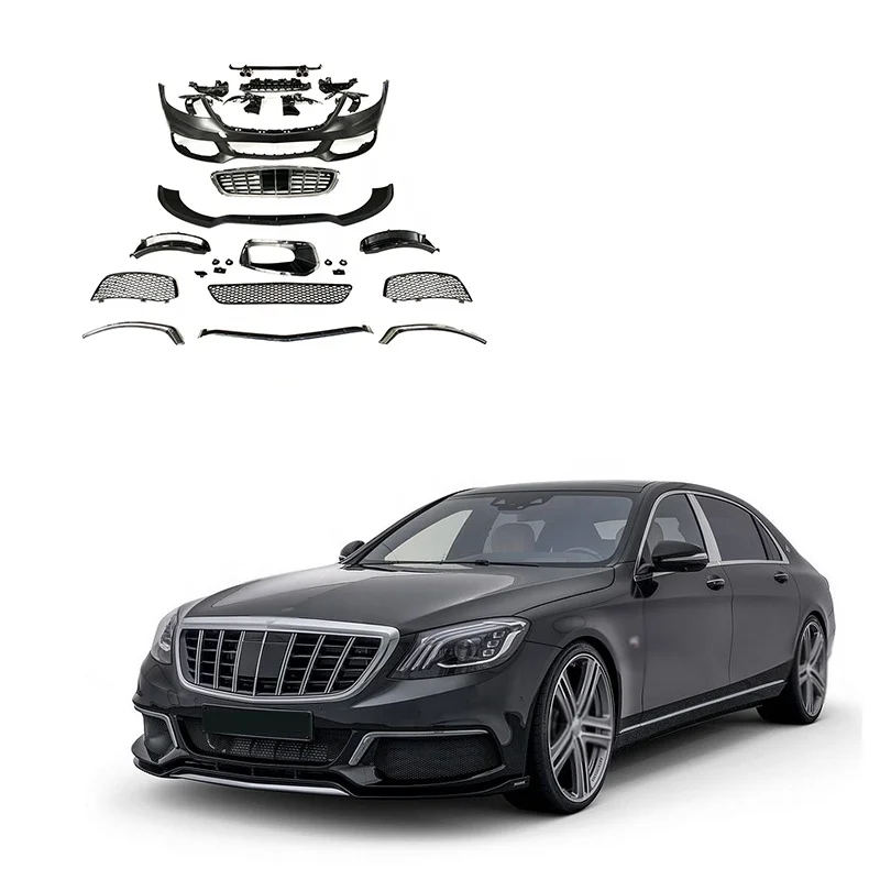 

STLFS -class W222 B900 B-style Bodykit 2018y~2020y Front Bumper Rear Diffuser Exhaust Tips Grille S63 S65 to B900 S300 S400 S450