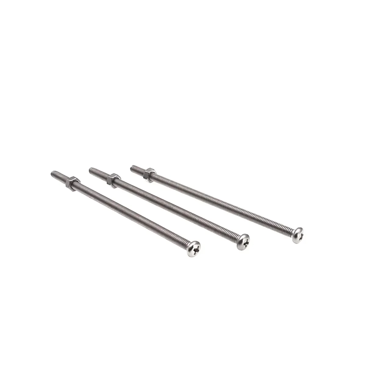 304 Stainless Steel Extended Extra Long Screw Cross Groove Round Head Bolt And Nut Combination Set M2M3M4M5M6