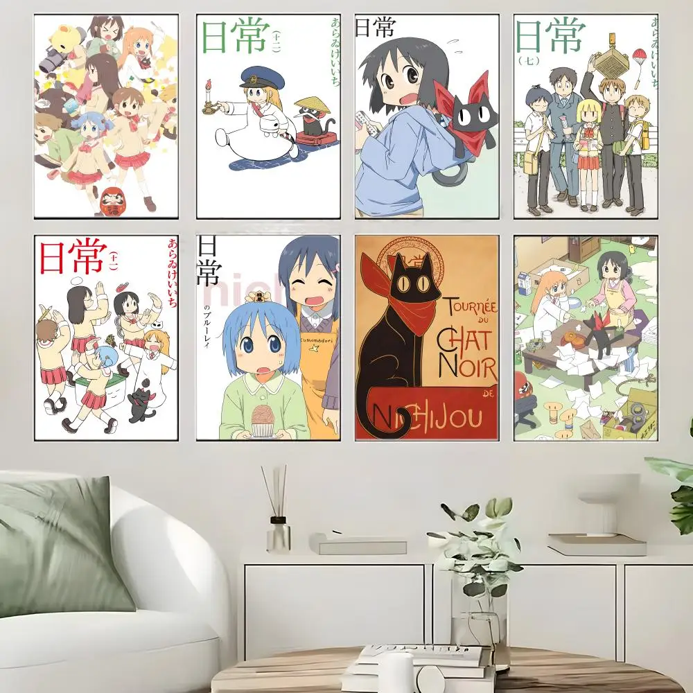 Anime N-NichijouS Poster  Self-adhesive Art Waterproof Paper Sticker Coffee House Bar Room Wall Decor