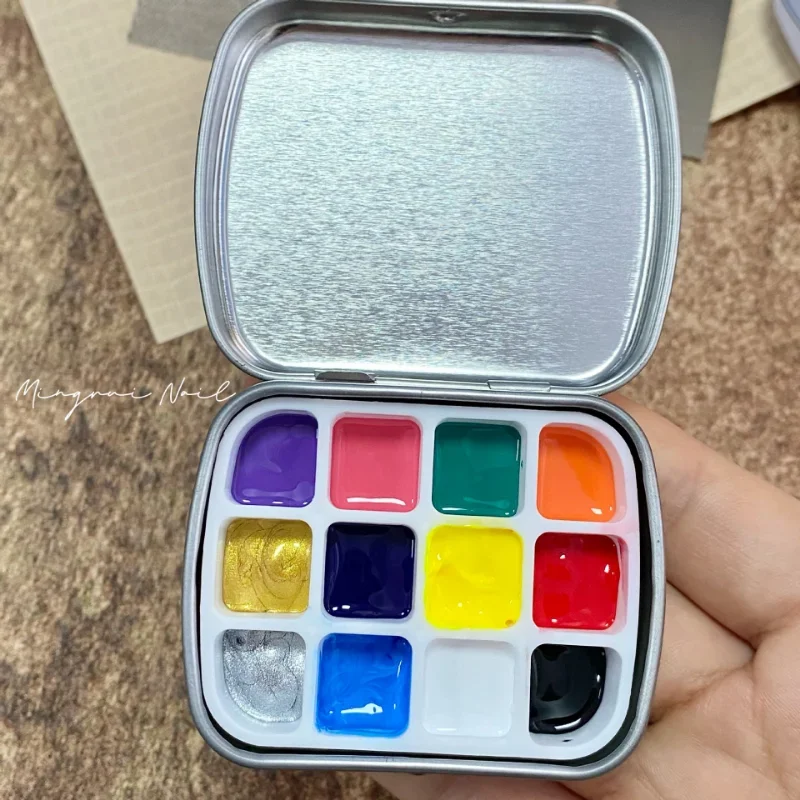 Empty Mini Watercolor Box 12/24grid Portable Watercolor Palette Travel Painting Sketch Moisturizing Box Paint Box Art Supplies