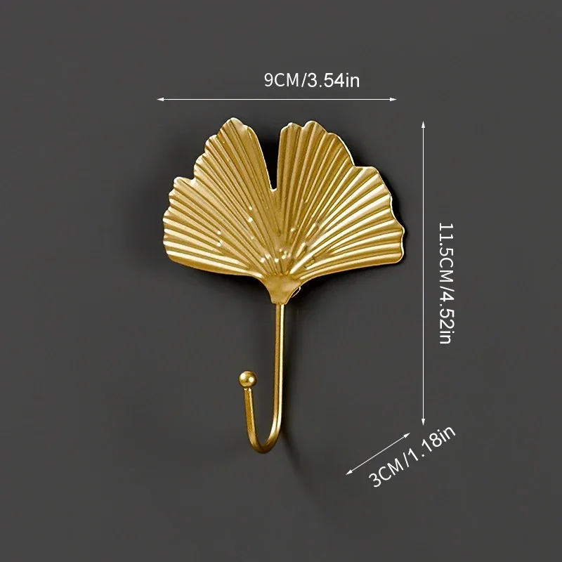 Metal Leaf Hook Gold Color Iron Vintage Art Wall Hanging Hooks Creative Towel Hat Storage Racks Home Key Holder Clothes Hanger