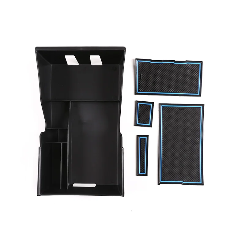 For Tesla Model 3 Car Accessories Inner Decoration Central Armrest Box Storage Box Black Car Seat Organizer Card Phone Seat Bag