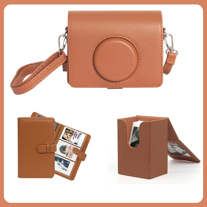 With 108 Pockets Photo Album Leather Camera Bag with 3-Inch Photo Storage Box For Fujifilm Instax Mini Evo Camera Accessories