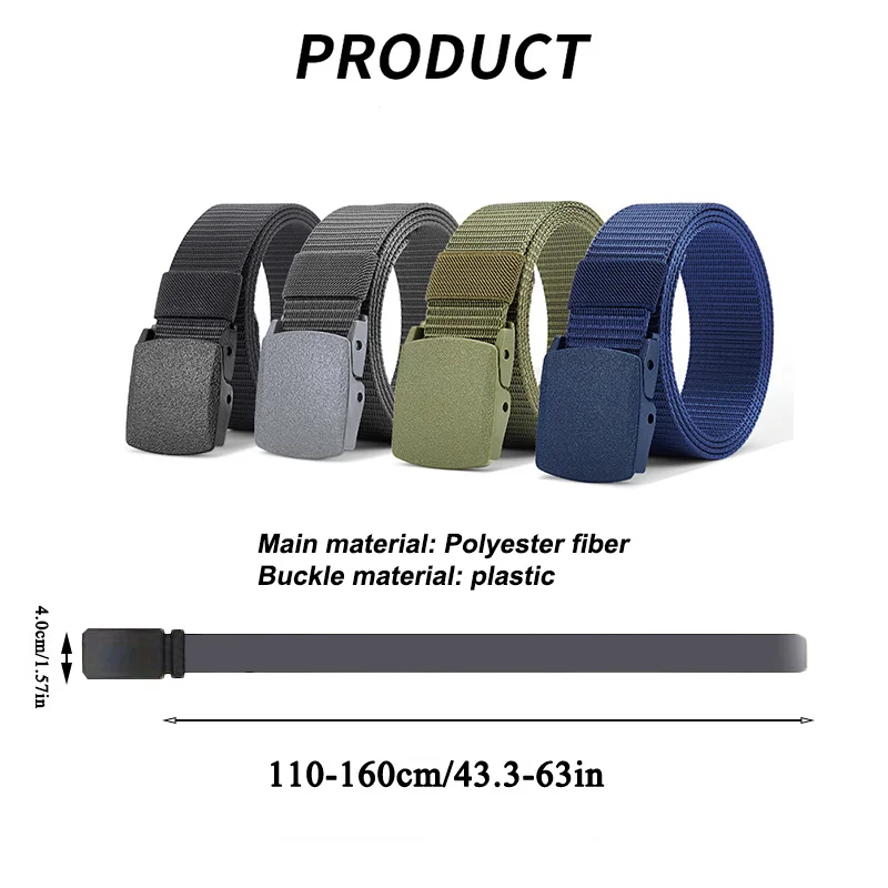 Cinturón para hombre, cinturón de lona informal para exteriores, cinturón táctico de nailon de entrenamiento libre de Metal con pantalones, cinturón vaquero, cinturones deportivos para hombres y mujeres