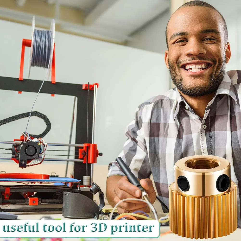 20pcs Brass Feeding Gear For 3D Printer Extruder Durable Drive Wheel Replacement Parts Feed Wheel 3D Printing Accessories