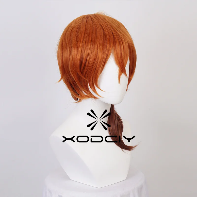 High Quality Anime Chuya Nakahara Chuuya Cosplay Wig 55cm Orange Gradient Cos Wigs Heat Resistant Hair Party Wigs Wig Cap