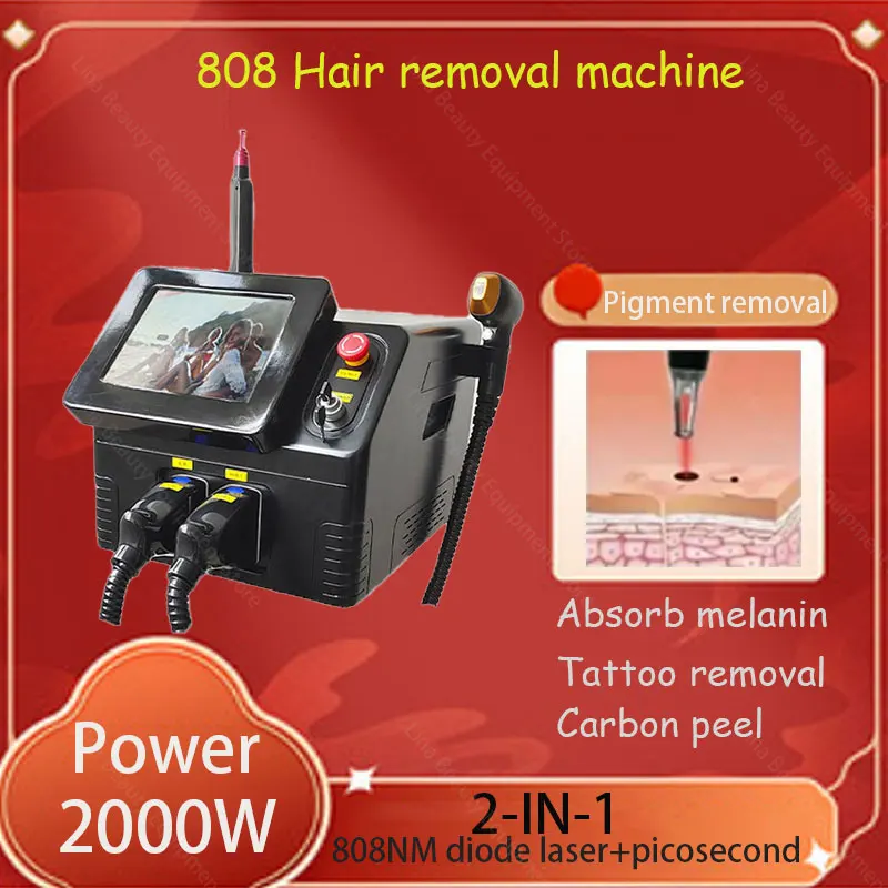 

2025 Professional 2-in-1 diode laser picosecond melanin precipitation spot removal laser hair removal machine