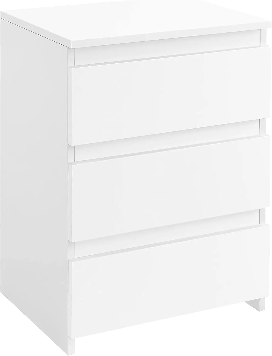 Small Nightstand with 3 Drawers, Bedroom Storage Dresser, White