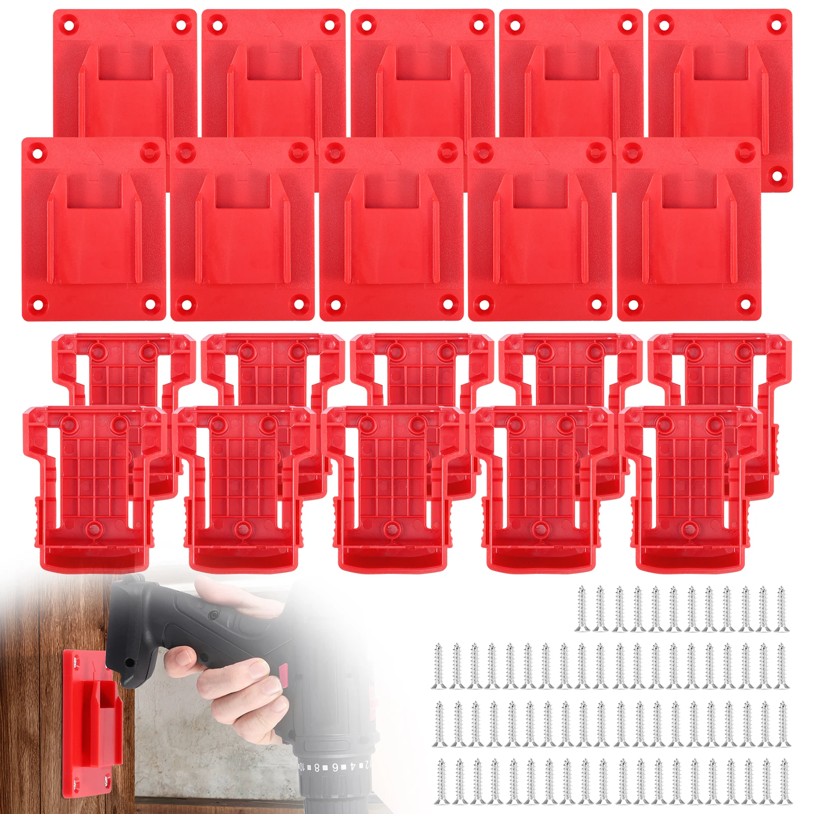 porte-outils-et-support-de-batterie-mural-pour-milwaukee-m18-18v-organisateur-d'etagere-de-rangement-robuste-avec-vis-20-pieces