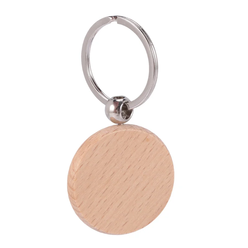 

360Pcs Blank Round Wooden Key Chain DIY Wood Keychains Key Tags Can Engrave DIY Gifts