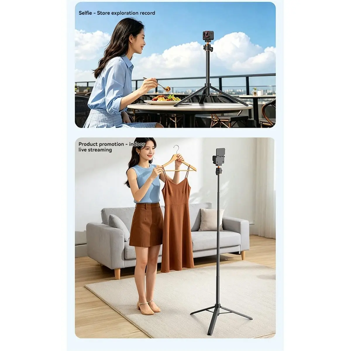 【MUST-HAVE LIST】 Magnetic Quick Release Tripod 1.4M Retractable Selfie Stick for X5/AcePro2 Portable Vlog Stand