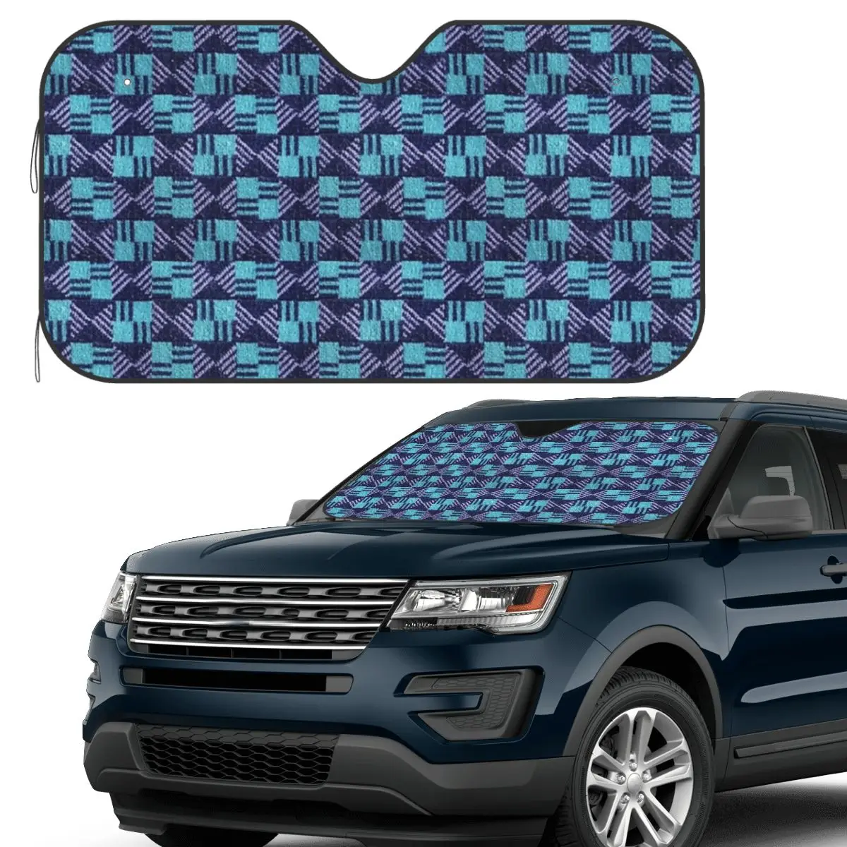 

Waterloo And City Line London Underground Seat Cover Moquette Sunshade Windscreen Car Front Windshield Window Sun Visor Covers