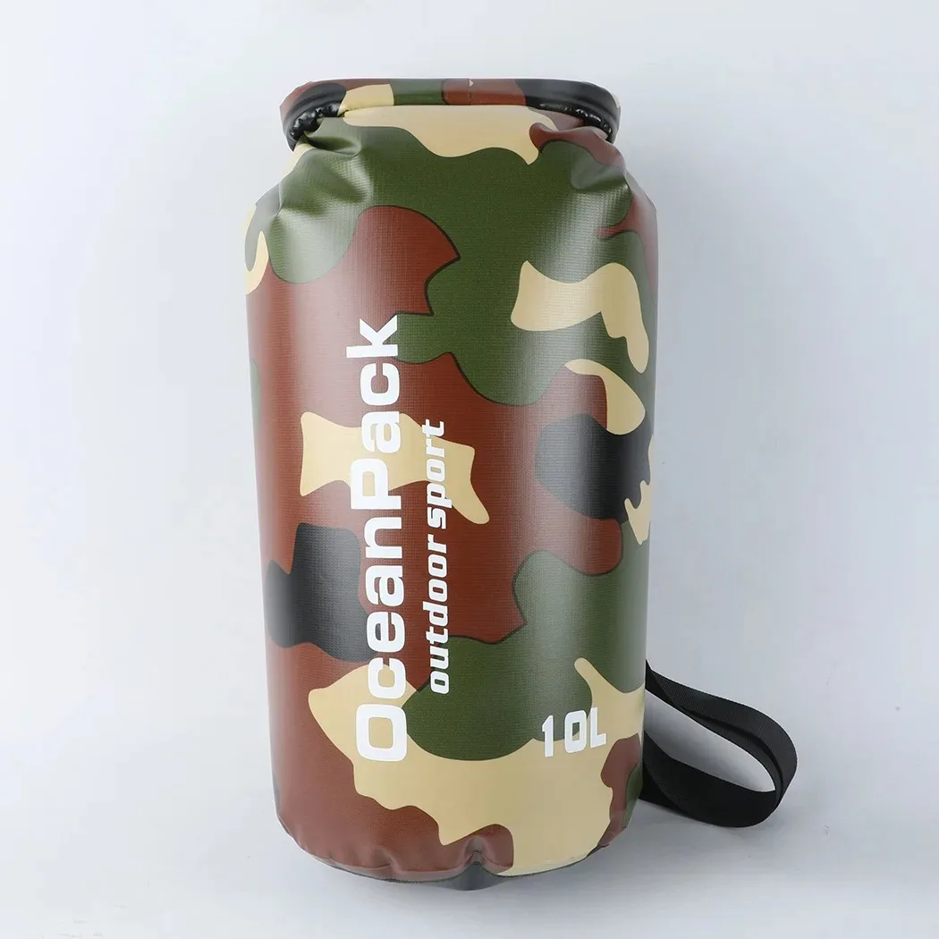 بولي كلوريد الفينيل مقاوم للماء حقيبة جافة 5L 10L 20L 30L كامو في الهواء الطلق الغوص طوي رجل إمرأة شاطئ حقيبة سباحة تجمع نهر المحيط على ظهره