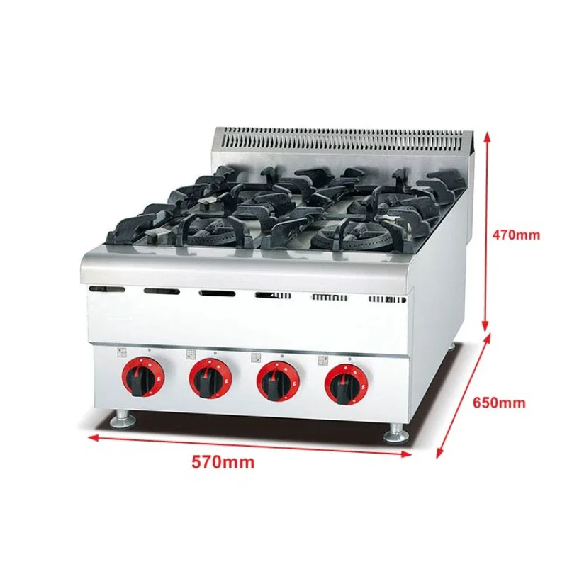 

Commercial Stainless Steel Kitchen Equipment 4 Burner Table Top Gas Range