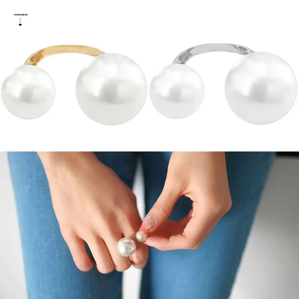 

1 PC Gift Adjustable Size Street Shoot Women Imitation Pearl Fashion Accessories Finger Ring Jewelry Opening Ring