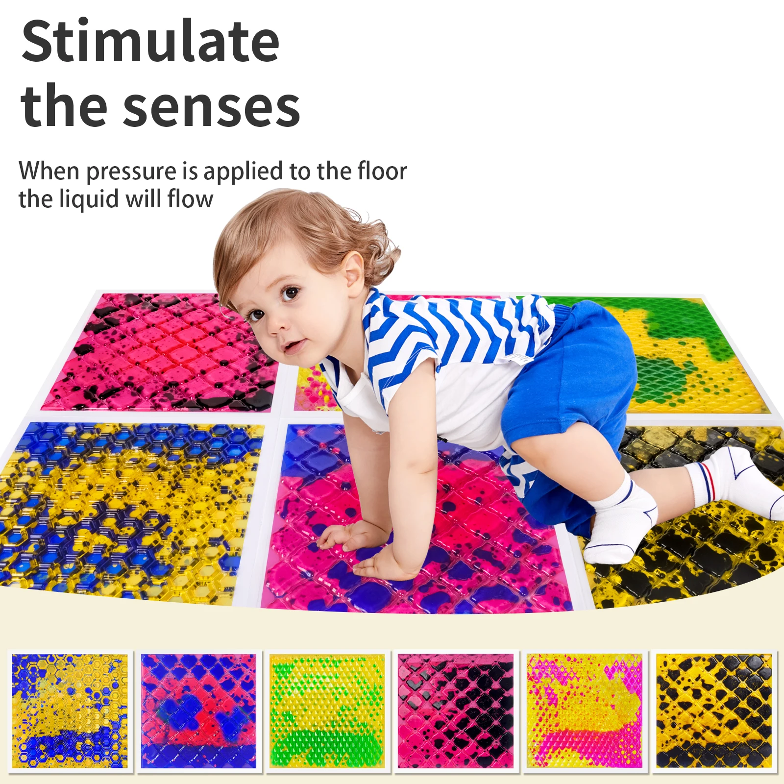 Dipingi piastrelle sensoriali per bambini, piastrelle colorate sensoriali per giochi immaginativi nei cortili, 6 pezzi