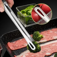 24/28cm BBQ Grill Meat Tongs Stainless Steel Grill Tongs Barbecue Clip Kitchen Meat Cooking Utensils Barbecue Cooking Clamp Tool 2