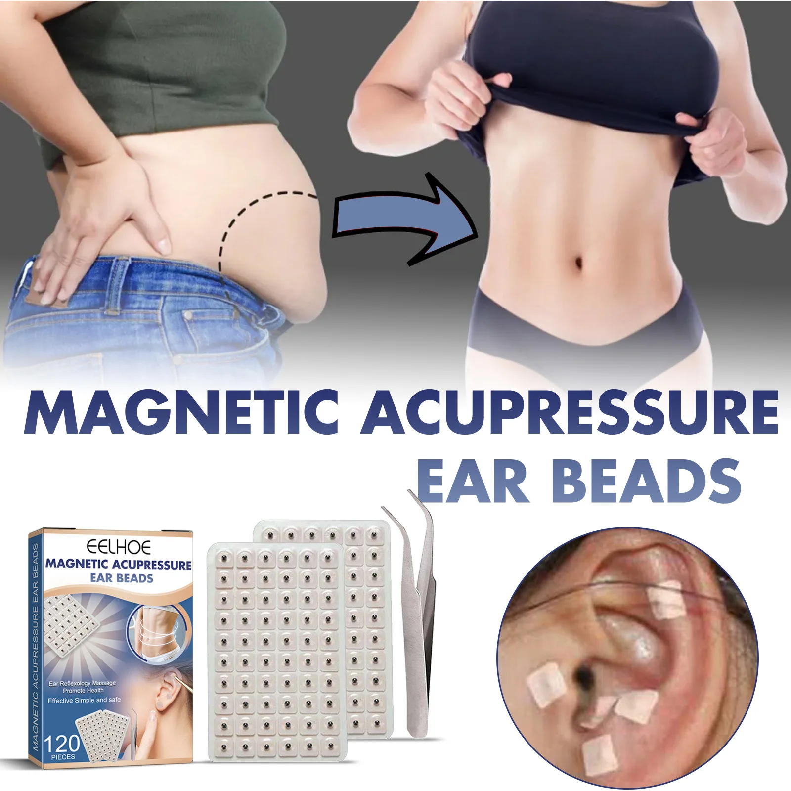 귀청소 120pcs Disposable Press Needle Ear Seeds Acupuncture Vaccaria Plaster Bean Massagee Multi-Condition Ear Seed Acupressure