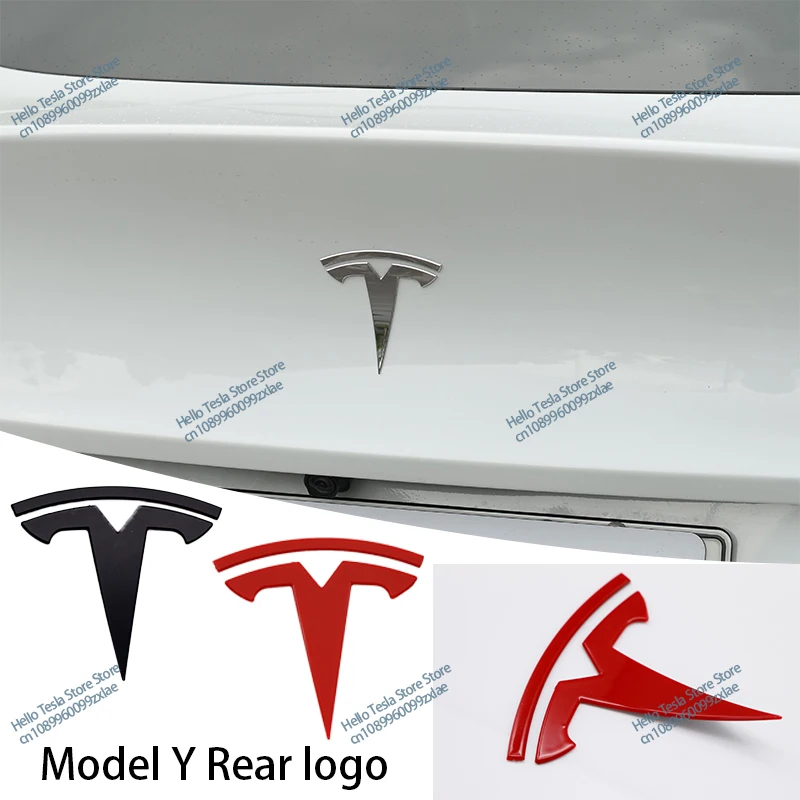 Car Front Bonnet Grill Rear Boot Tailgate Emblem Logo Badge Sticker For Tesla Model X Model S Y 3 Roadster P75D P85D P90D P100D