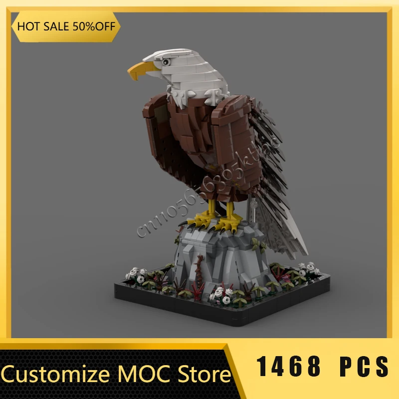 

1468 PCS MOC Customize Animal Series Bald Eagle Building Blocks Model Children Assembly Educational Building Set Christmas Gifts