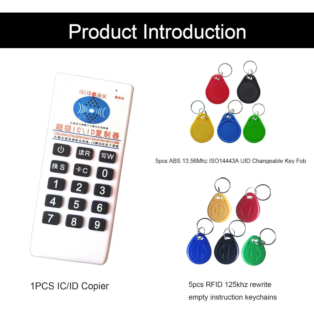 13.56MHZ Copier Duplicator Cloner RFID NFC IC Card Reader Handheld Frequency 125Khz Writer Access Control System Encrypted CUID view 2