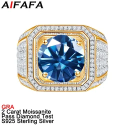 2 Carat Sapphire Moissanite Gold Rings for Men Women Green Red Purple Moissanita Lab Diamond S925 Silver Fine Jewelry Wholesale
