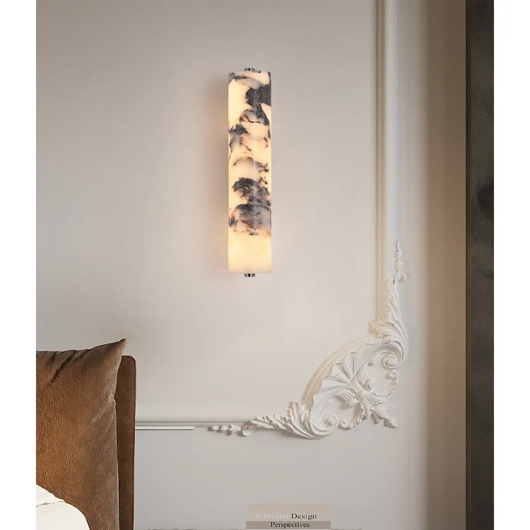 

Nordic marble bedside lamp, luxurious natural stone marble lamp, modern wall lamp for living room, bedroom and home decoration