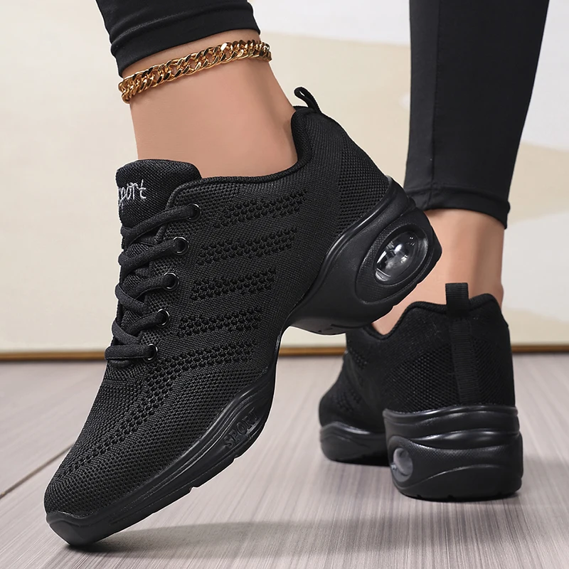 Tanzschuhe für Damen, Tanzschuhe für alle Jahreszeiten, weiche Sohle, weiche Oberfläche, atmungsaktive Fitness-Tanzschuhe, Square-Dance-Schuhe, moderne Tanzschuhe – Detail 6