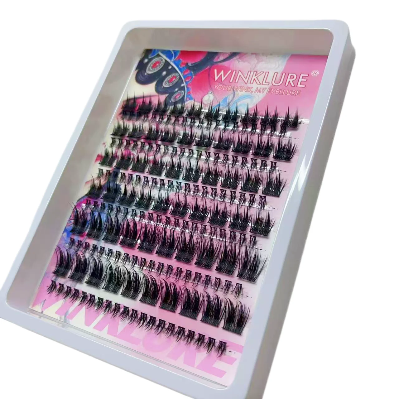 WINKLURE Manga Cat-Eye-Stil Wimpern, dünn, leicht, wiederverwendbar, Cluster-Wimpern, natürliche & glamouröse Wimpernverlängerungen – Detail 9