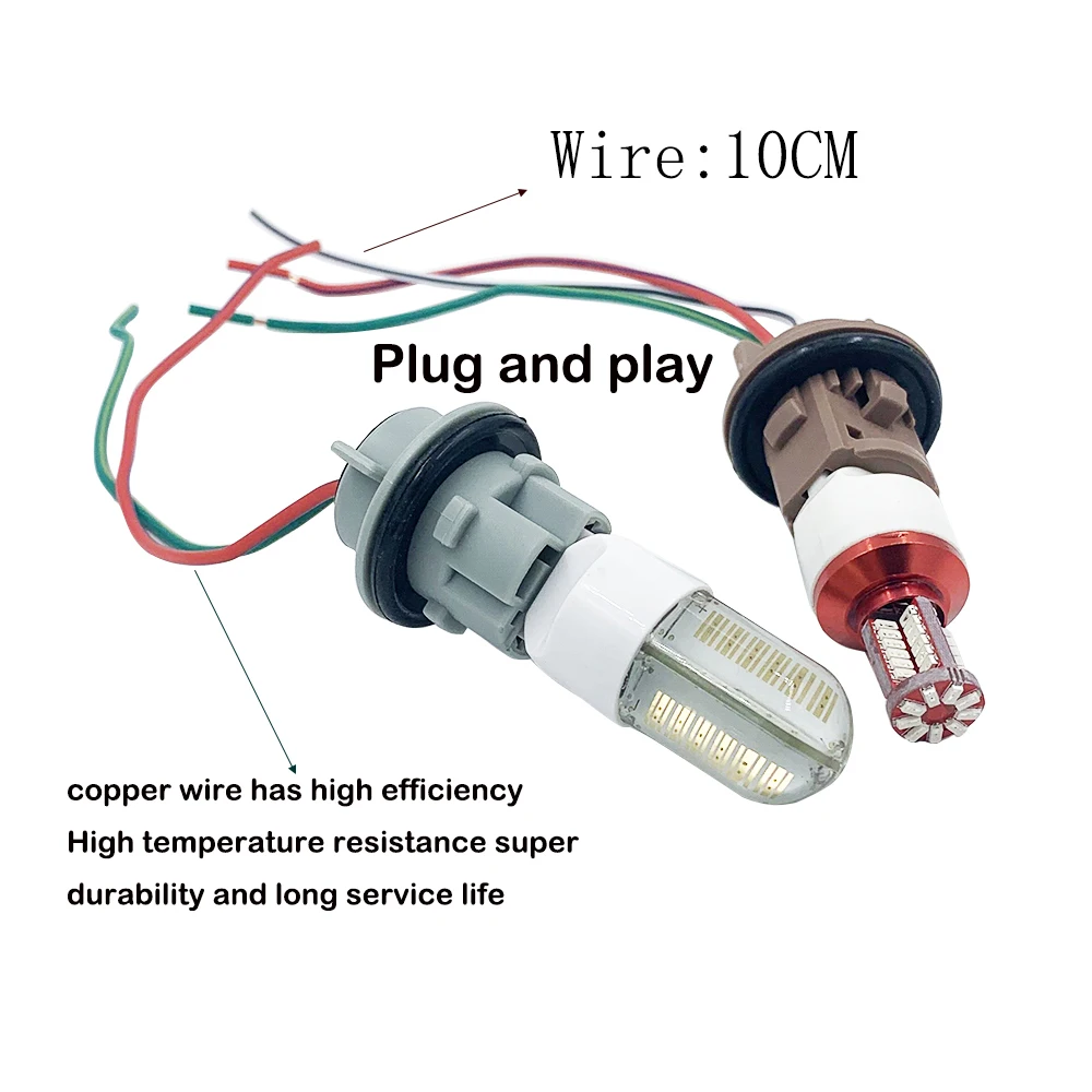 100X t20 7440 7443 LED w21/5w Bulb holder Socket connector car Brake Turn Signal Light Harness Wire Adapter car Lamp base Cable