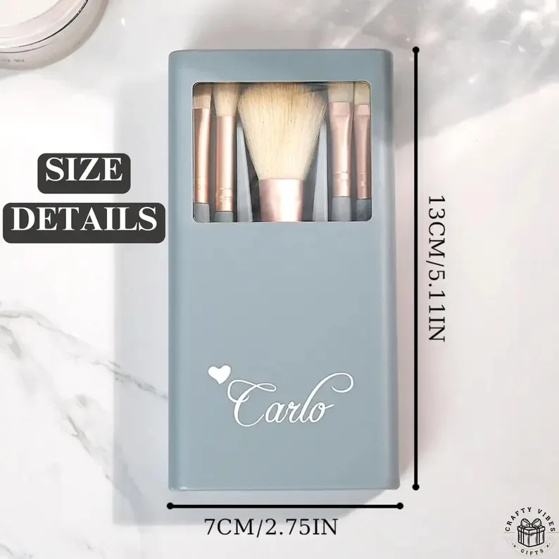 5-teiliges Set für Make-up-Pinselboxen mit Aufbewahrungsbox für Make-up-Pinsel mit Spiegel