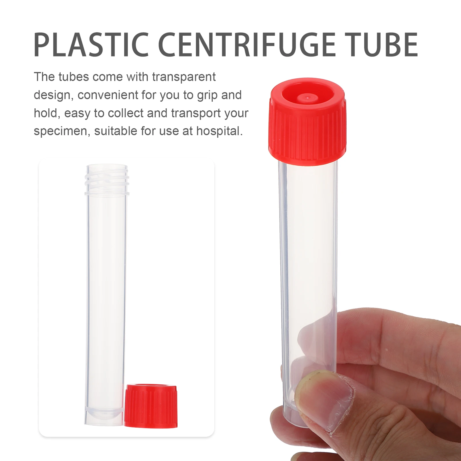 

20 Pcs Disposable Sampling Tube Lab Tubes Test Sample Storage Empty Mini Plastic with Caps