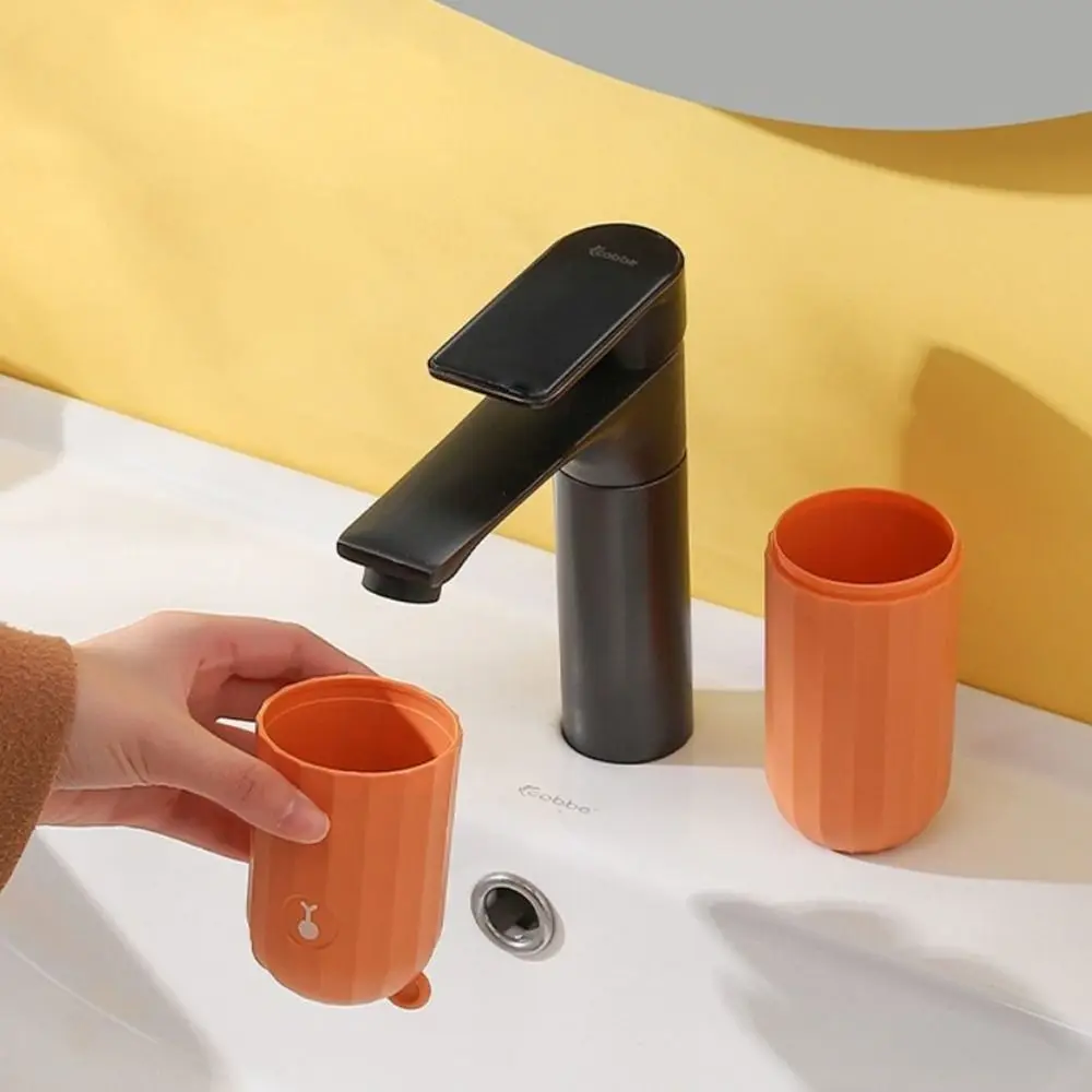 Plastic Travel Toothbrush Cup Large Capacity Waterproof Toothpaste Holder Cartoon Bear Dust-proof