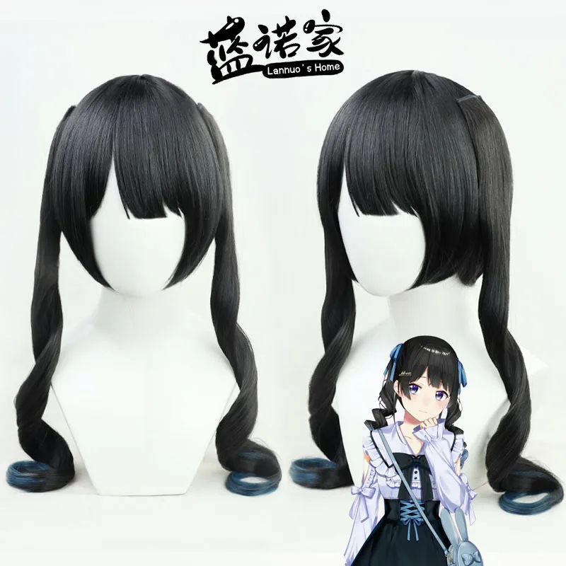 NIJISANJI Virtual YouTube Vtuber Tsukino Mito Cos Cosplay Wig Halloween Carnival Party Props Synthetic Hair + Wig Cap