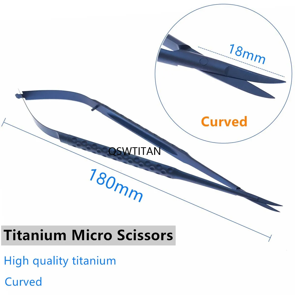 Giải Phẫu Thần Kinh Micro Kéo Titanium Microscissors 18Cm Đèn Microsurgical Kéo Dụng Cụ