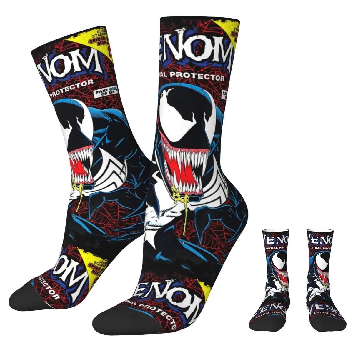 Venom Vintage Comic Book calzino moda uomo calzini Casual Sport donna calzini primavera estate autunno inverno