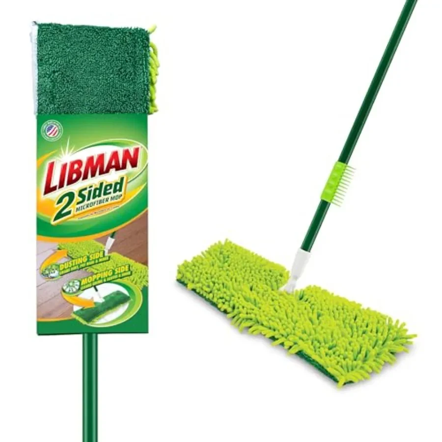 

Libman 18" 2-Sided Microfiber, Double Sided Dry Wet Mops for Floor Cleaning, Hardwood, Laminate, Tile Cleaner, 360 Degree Swive