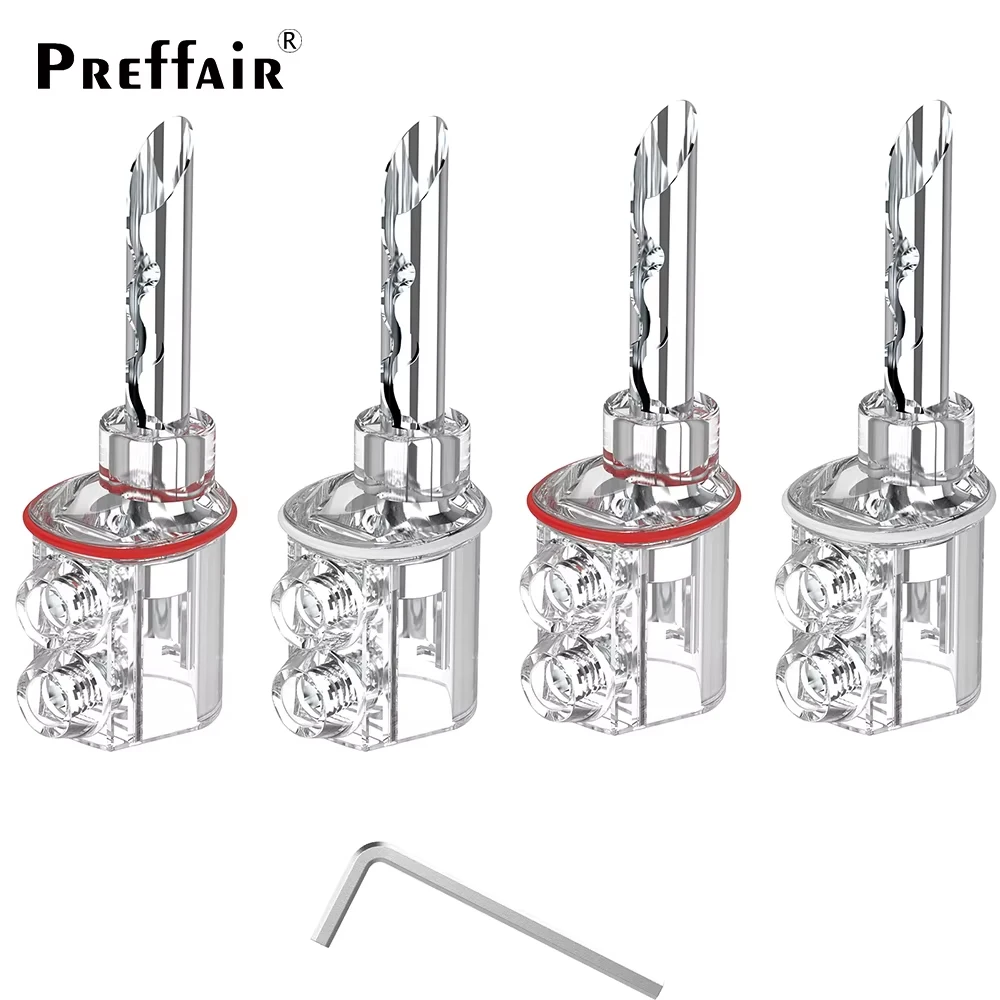 

Hi-Fi аудио 4 шт./упак. BA1446 4 мм родиевое покрытие BFA банан прозрачная крышка аудио разъем типа «банан» для акустического кабеля